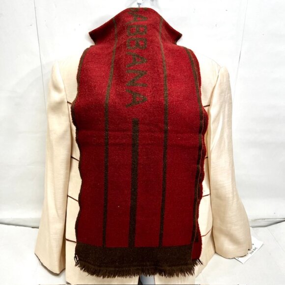 #1  ,  Vintage Dolce & Gabbana wool scarf for both men or women in burgundy brow - Picture 7 of 9
